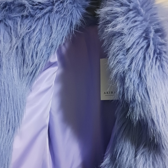 AKIRA Purple/Lavender Faux Fur Jacket - Picture 4 of 5